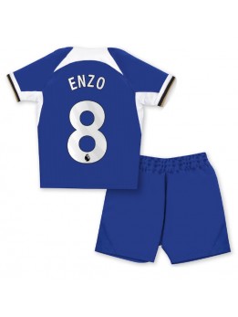 Chelsea Enzo Fernandez #8 Replika Hemmakläder Barn 2023-24 Kortärmad (+ byxor)
